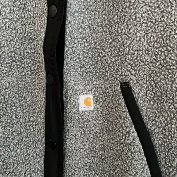 Carhartt Fleece button Up Hooded Vest 🖤🖤🖤 - Picture 2 of 6